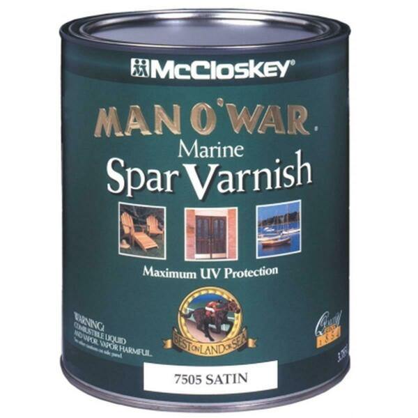 Valspar 1 Quart Satin Man O War Marine Spar Varnish Low VOC, 4PK 80-6535 QT